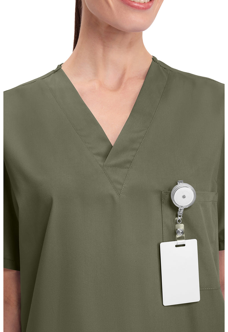 olive - Unisex V-Neck Top (View 2)
