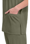 Olive - Unisex V-Neck Scrub Top (View 3)