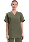 Olive - Cherokee WW Originals Unisex Scrub Top - Front View