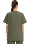 Olive - Cherokee WW Originals Unisex Scrub Top - Back View