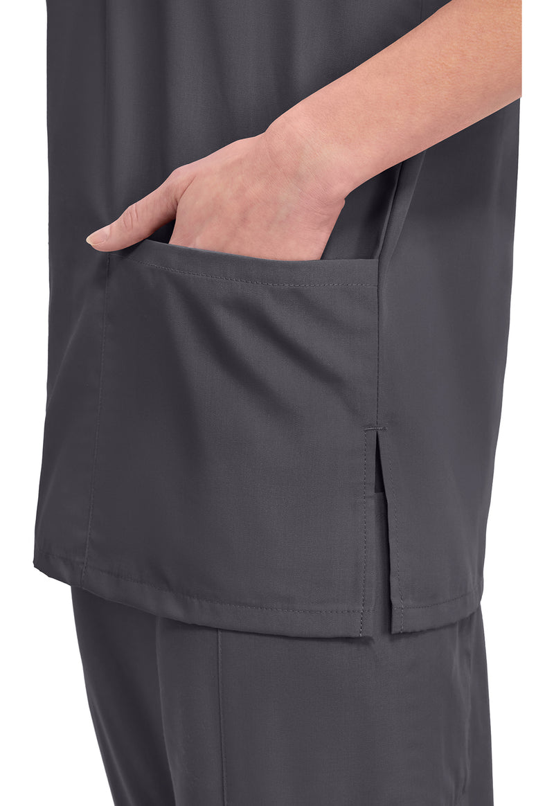 Pewter - Unisex V-Neck Scrub Top (View 3)