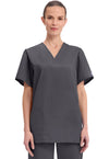 Pewter - Cherokee WW Originals Unisex Scrub Top - Front View