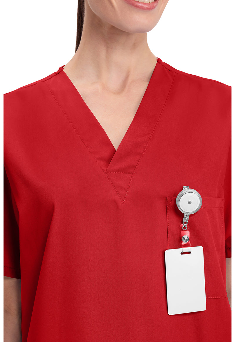 red - Unisex V-Neck Top (View 2)