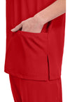 Red - Unisex V-Neck Scrub Top (View 3)