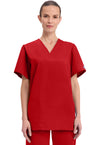 Red - Cherokee WW Originals Unisex Scrub Top - Front View