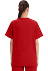 Red - Cherokee WW Originals Unisex Scrub Top - Back View