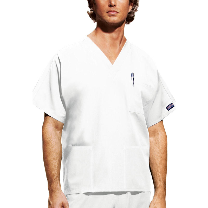 white - Unisex V-Neck Top