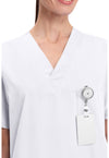 White - Unisex V-Neck Scrub Top (View 2)