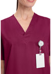 Wine - Unisex V-Neck Scrub Top (View 2)