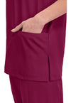 Wine - Unisex V-Neck Scrub Top (View 3)