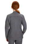 Heather Gray - Healing Hands Purple Label Women Scrub Jacket - Back View