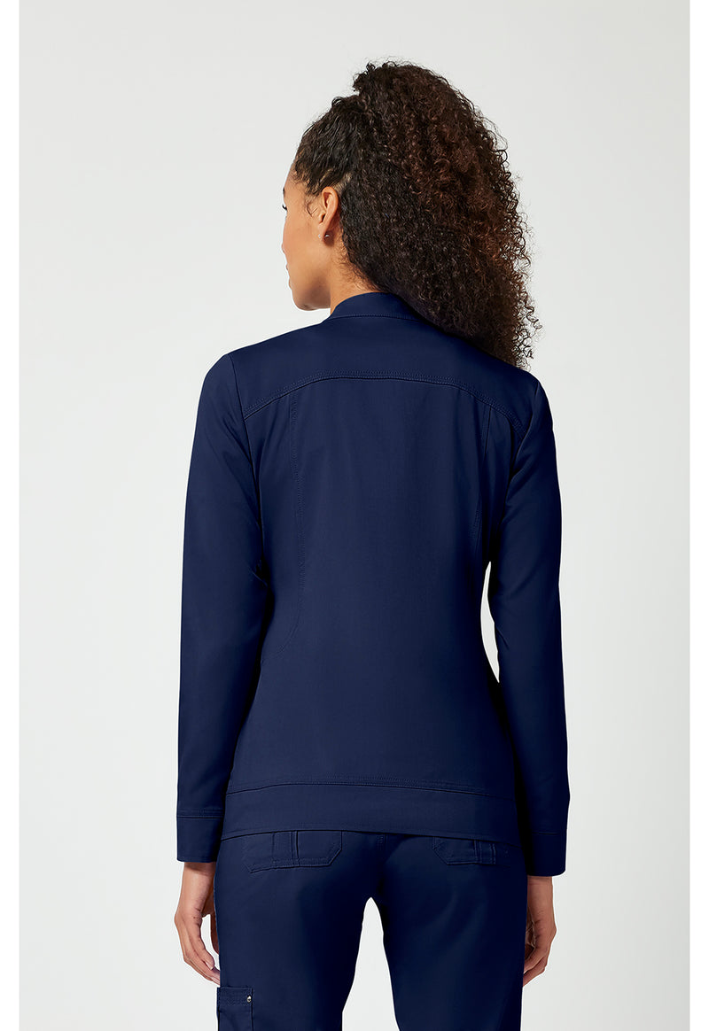 Navy - Healing Hands Purple Label Women Scrub Jacket - Back View