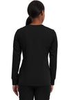 BLACK - Healing Hands Purple Label Women Scrub Jacket - Back View