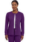 Eggplant - Healing Hands Purple Label Women Scrub Jacket - Front View