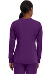 Eggplant - Healing Hands Purple Label Women Scrub Jacket - Back View