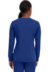Galaxy Blue - Healing Hands Purple Label Women Scrub Jacket - Back View
