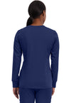 Navy - Healing Hands Purple Label Women Scrub Jacket - Back View