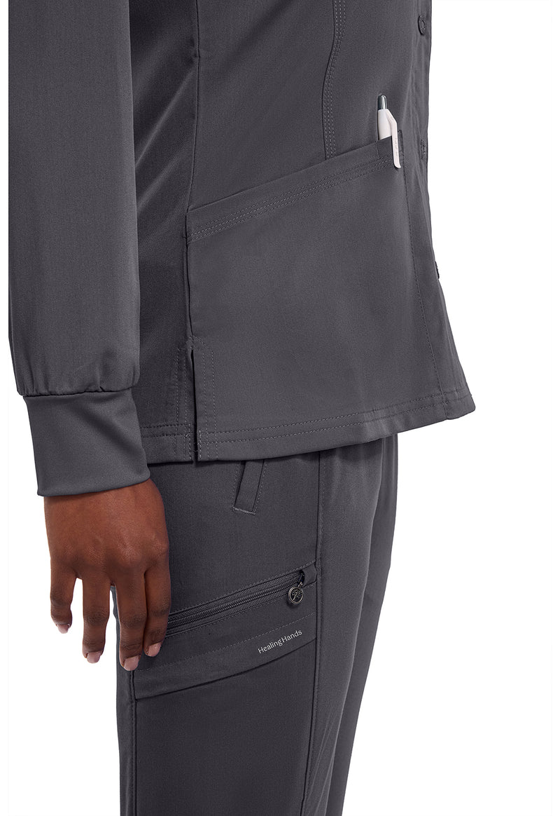 Pewter - Women's Daisy Scrub Jacket (View 3)