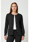 BLACK - Healing Hands Works Women Scrub Jacket - Front View