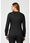 BLACK - Healing Hands Works Women Scrub Jacket - Back View