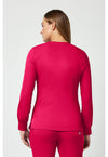 Carnation Pink - Healing Hands Works Women Scrub Jacket - Back View