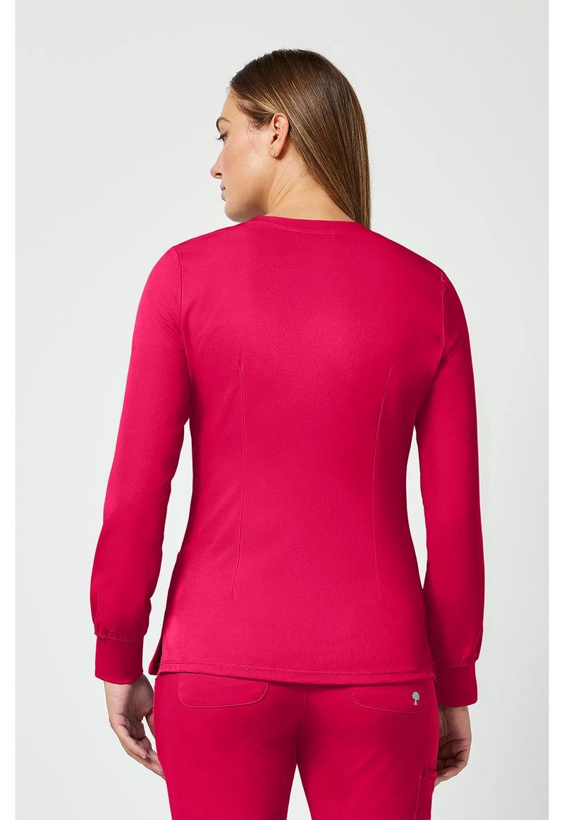 Carnation Pink - Healing Hands Works Women Scrub Jacket - Back View