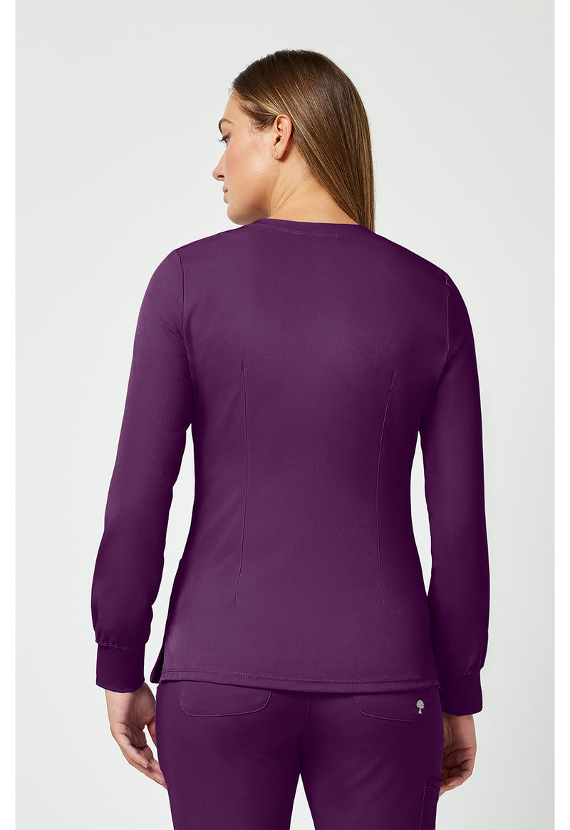 Eggplant - Healing Hands Works Women Scrub Jacket - Back View