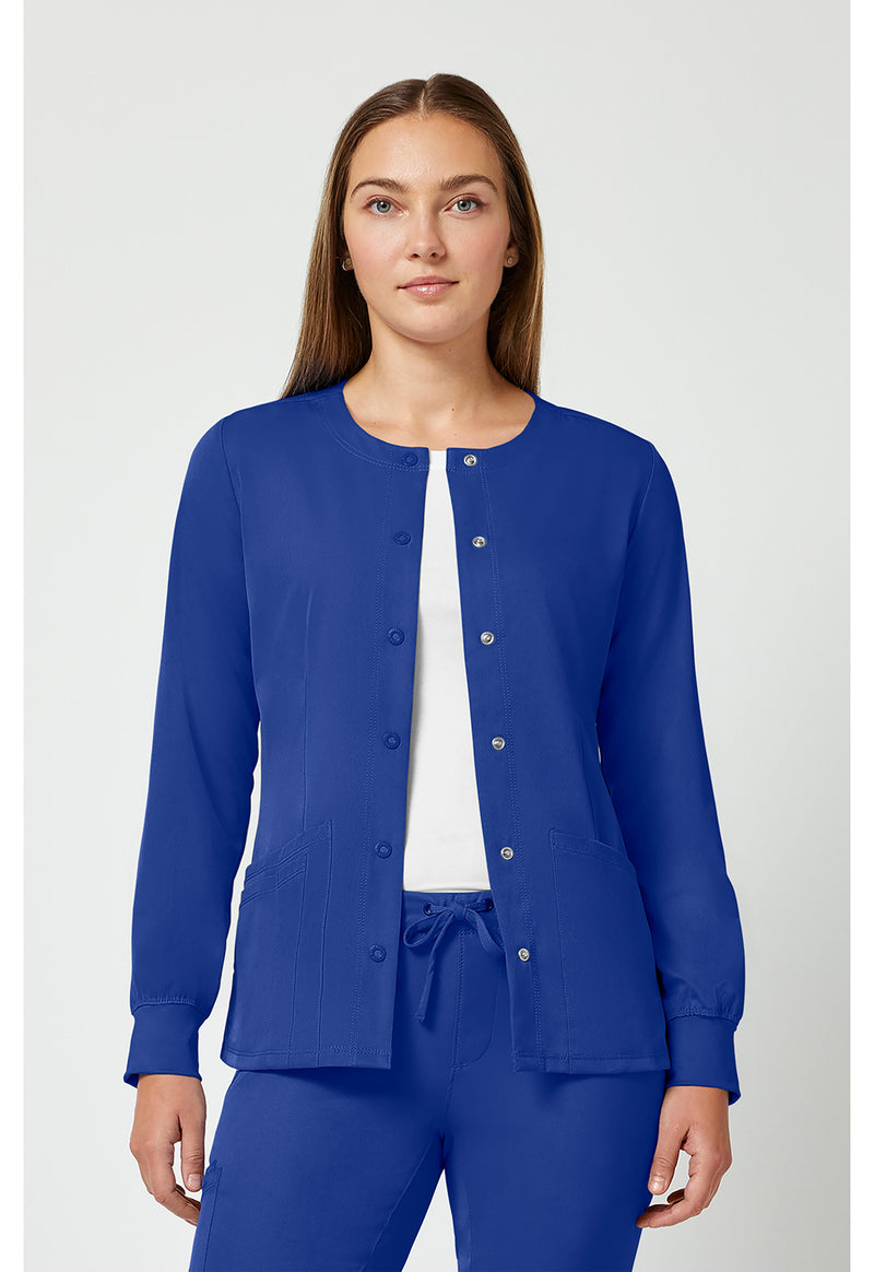 Galaxy Blue - Healing Hands Works Women Scrub Jacket - Front View