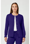 Grape - Healing Hands Works Women Scrub Jacket - Front View