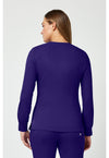 Grape - Healing Hands Works Women Scrub Jacket - Back View