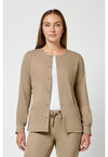 Khaki - Healing Hands Works Women Scrub Jacket - Front View