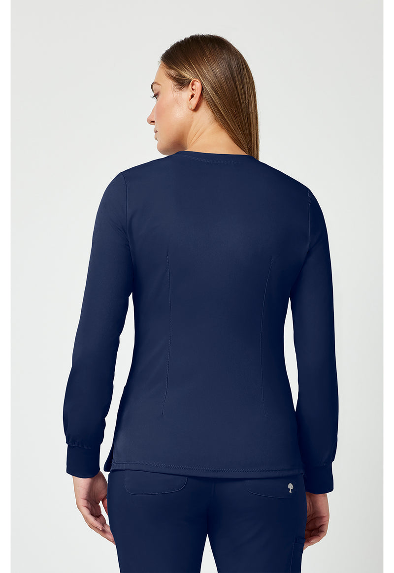 Navy - Healing Hands Works Women Scrub Jacket - Back View
