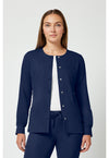 Navy - Healing Hands Works Women Scrub Jacket - Front View