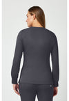 Pewter - Healing Hands Works Women Scrub Jacket - Back View