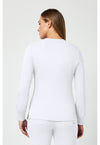 WHITE - Healing Hands Works Women Scrub Jacket - Back View