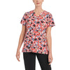 Country Flowers - White Cross Women's Scrub Tops - Front View