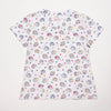 Cuties - White Cross Prints Women's 3 Pocket Printed V-Neck Scrub Top for Nursing