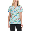 Polar Commute - White Cross Women's Scrub Tops - Front View