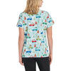 Polar Commute - White Cross Women's Scrub Tops - Back View