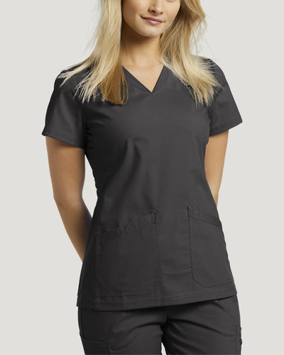 White Cross Core Women's 2 Pocket V-Neck Scrub Top for Nursing