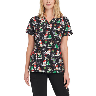 Unisex Print Scrub Top