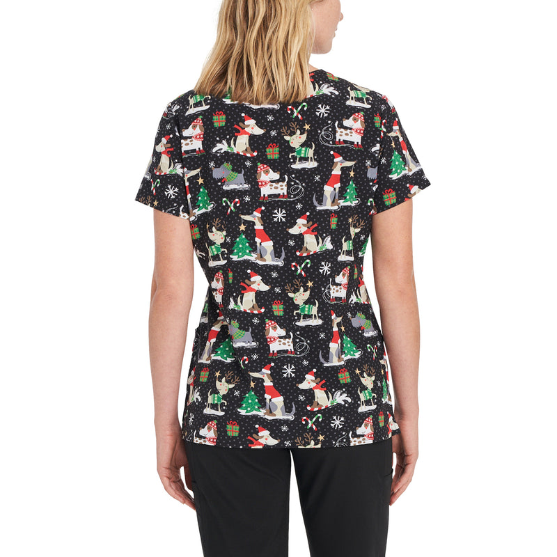Hello World (print) - White Cross Unisex Scrub Tops - Back View