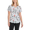 Holly Snowmen - White Cross Women's Scrub Tops - Front View