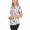 Holly Snowmen - White Cross Women's Scrub Tops - Side View