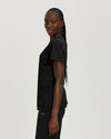 Black - White Cross FIT Women's 2 Pocket V-Neck Scrub Top for Nursing