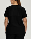Black - White Cross FIT Women's 2 Pocket V-Neck Scrub Top for Nursing