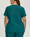 Caribbean Blue - White Cross FIT Women's 2 Pocket V-Neck Scrub Top for Nursing