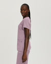 Mauve Shadows - White Cross FIT Women's 2 Pocket V-Neck Scrub Top for Nursing