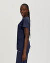 Navy - White Cross FIT Women's 2 Pocket V-Neck Scrub Top for Nursing
