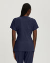 Navy - White Cross FIT Women's 2 Pocket V-Neck Scrub Top for Nursing
